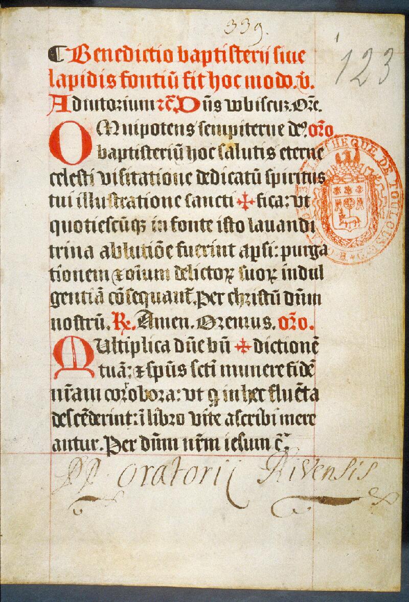 Toulouse, Bibl. mun., ms. 0123, f. 001