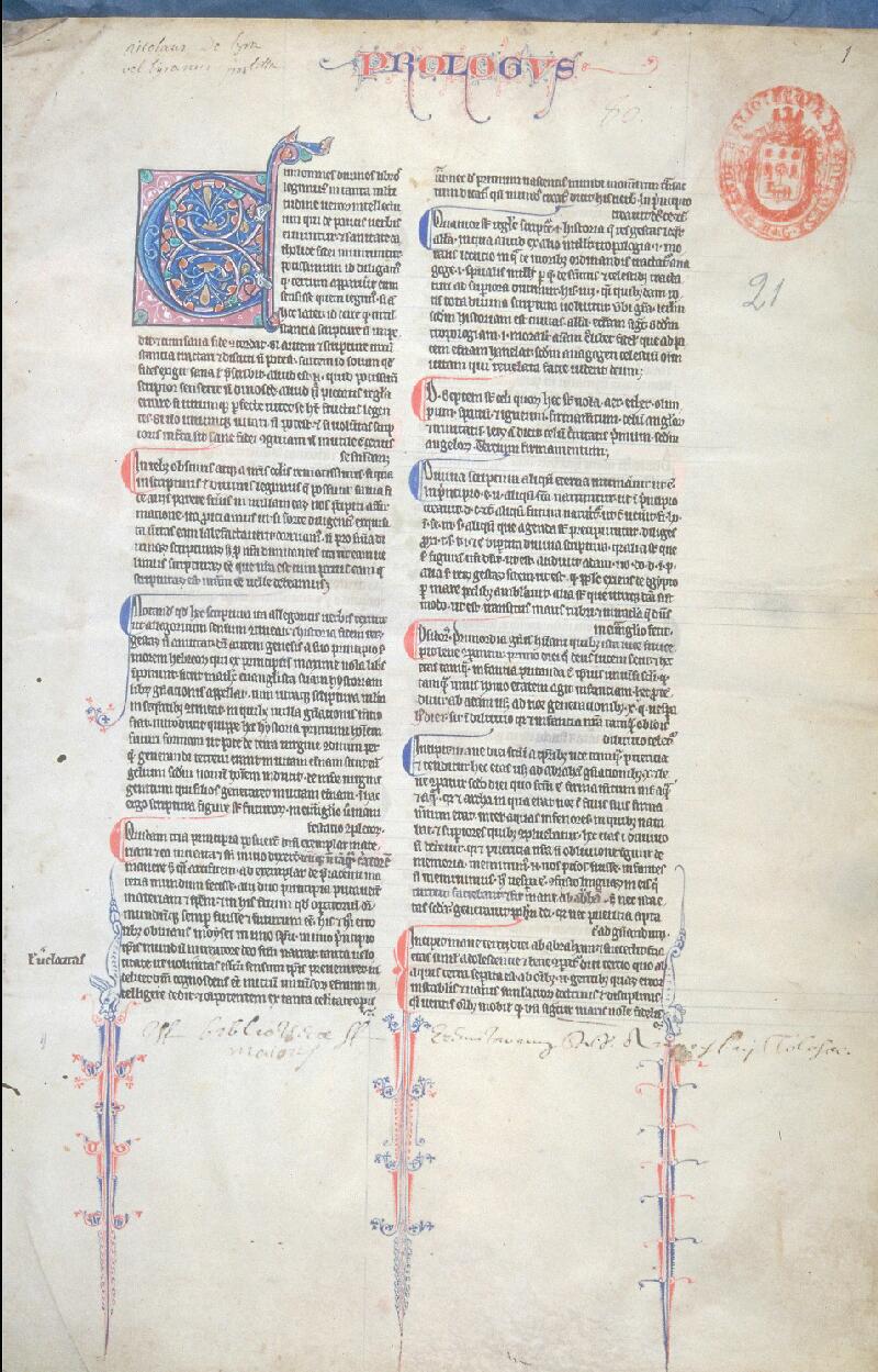 Toulouse, Bibl. mun., ms. 0021, f. 001