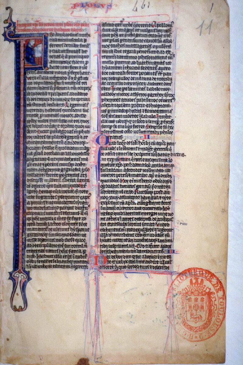 Toulouse, Bibl. mun., ms. 0011, f. 001 - vue 1