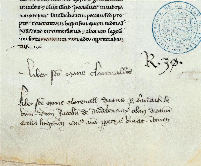 Troyes, Bibl. mun., ms. 0640, f. 164v - vue 2