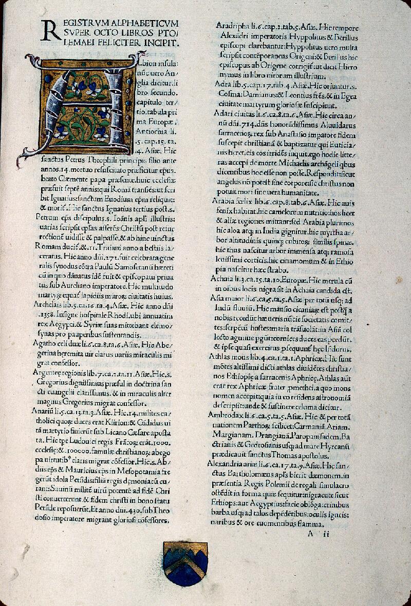 Troyes, Bibl. mun., impr. Z 1 1, t. I, f. A 2 - vue 1