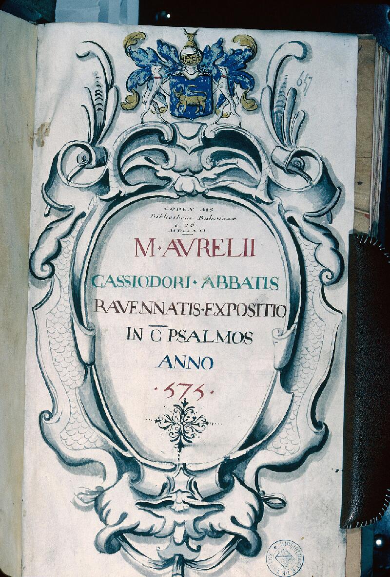 Troyes, Bibl. mun., ms. 0657, f. 000A - vue 1