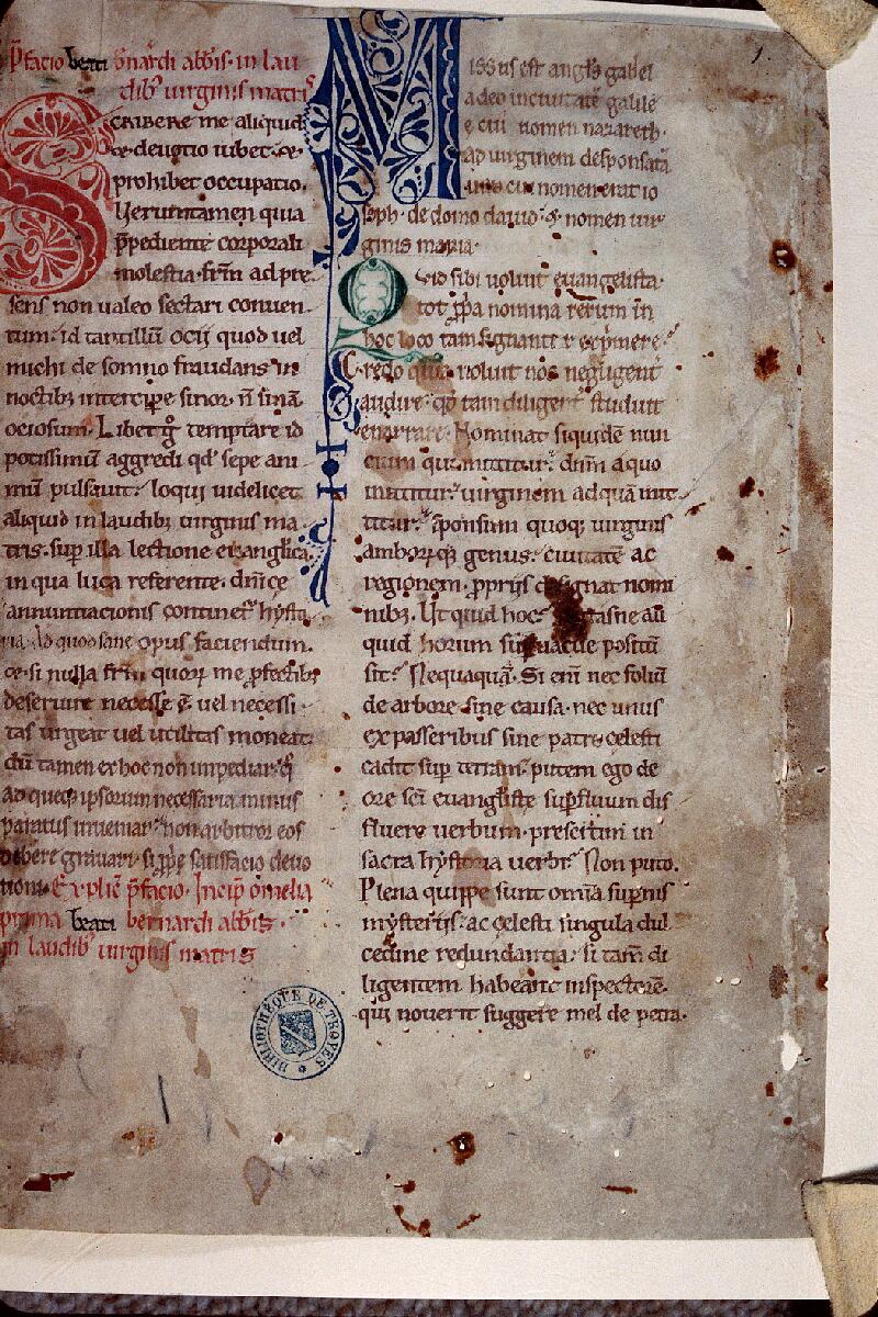 Troyes, Bibl. mun., ms. 0799, f. 001