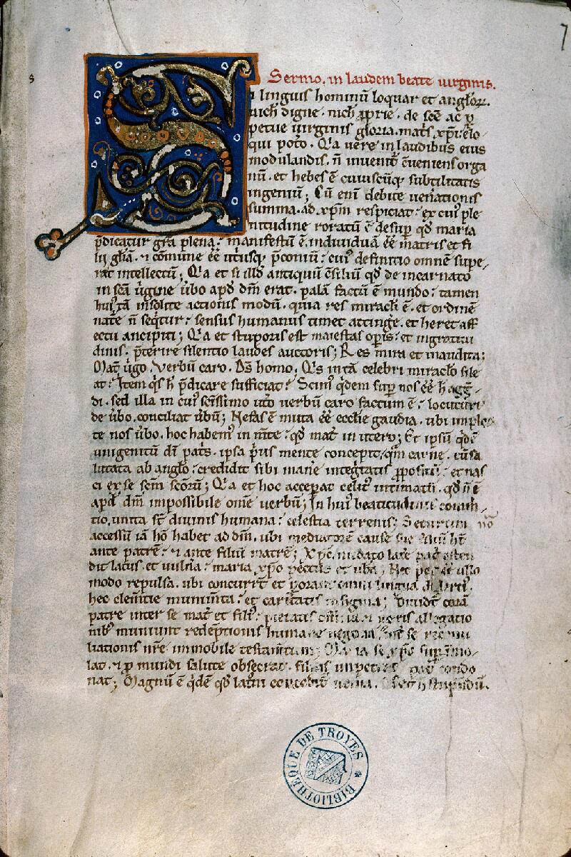 Troyes, Bibl. mun., ms. 1388, f. 001 - vue 1