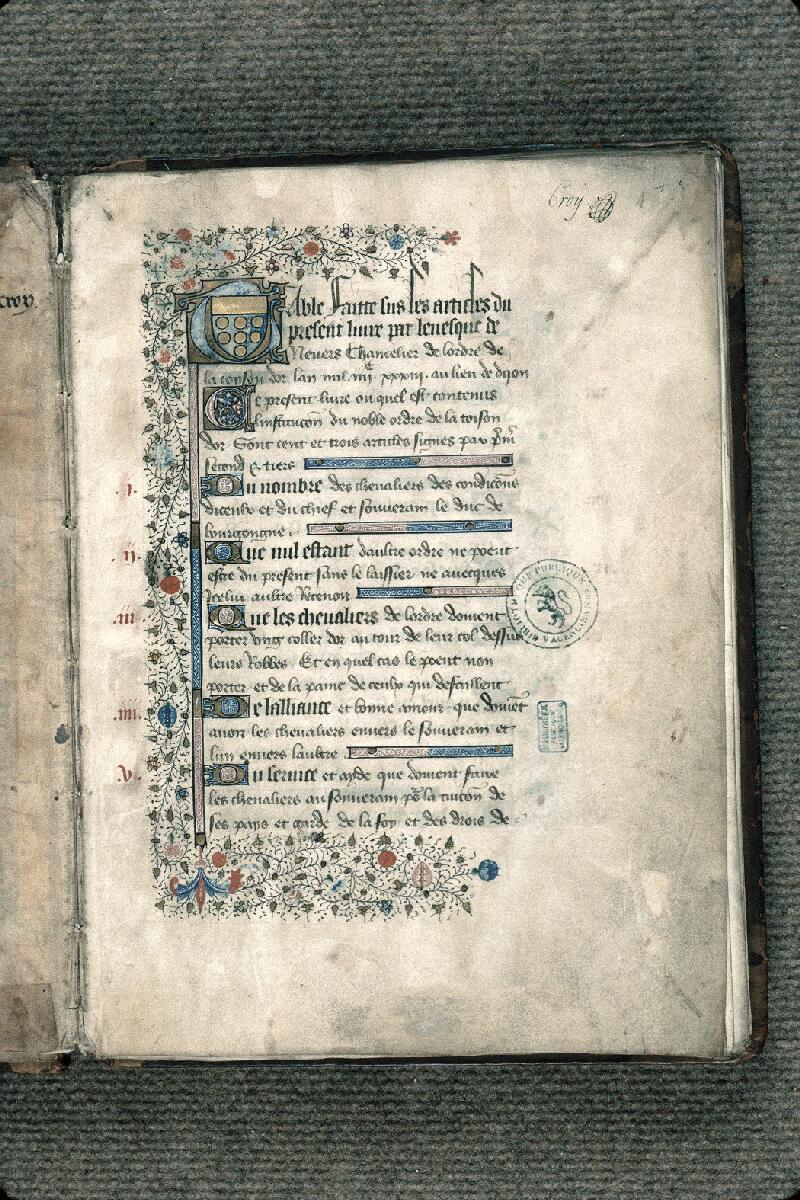Valenciennes, Bibl. mun., ms. 0803, f. 001 - vue 2