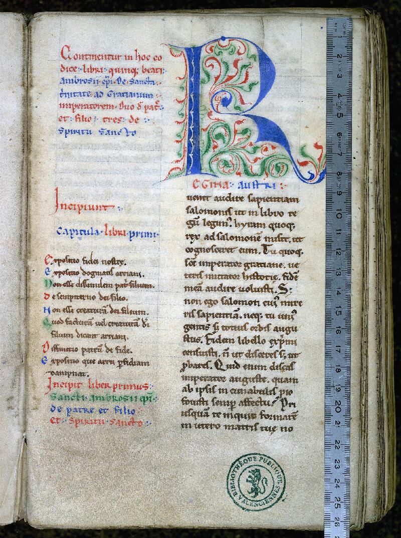 Valenciennes, Bibl. mun., ms. 0151, f. 002 - vue 1