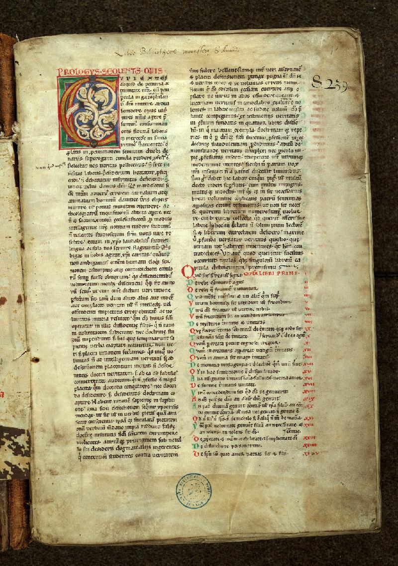 Valenciennes, Bibl. mun., ms. 0186, f. 001 - vue 2