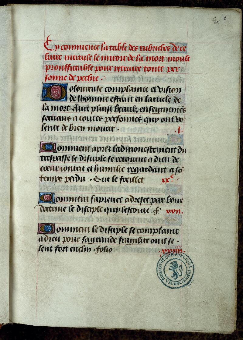 Valenciennes, Bibl. mun., ms. 0241, f. 002 - vue 2