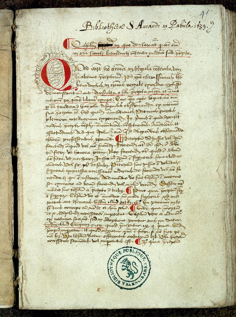 Valenciennes, Bibl. mun., ms. 0287, f. 001 - vue 2