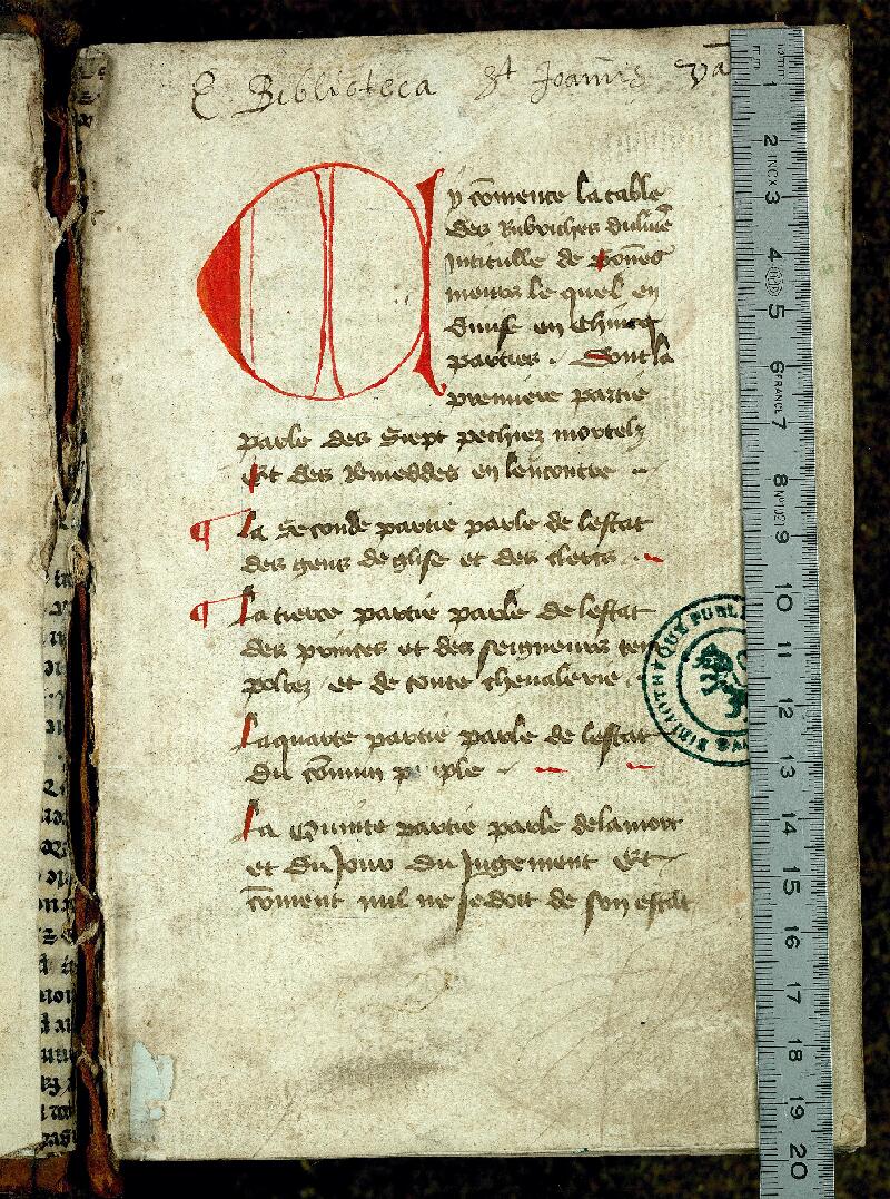 Valenciennes, Bibl. mun., ms. 0299, f. 001 - vue 1