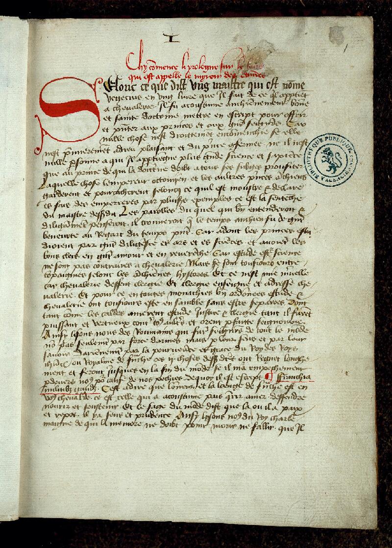 Valenciennes, Bibl. mun., ms. 0300, f. 001 - vue 2