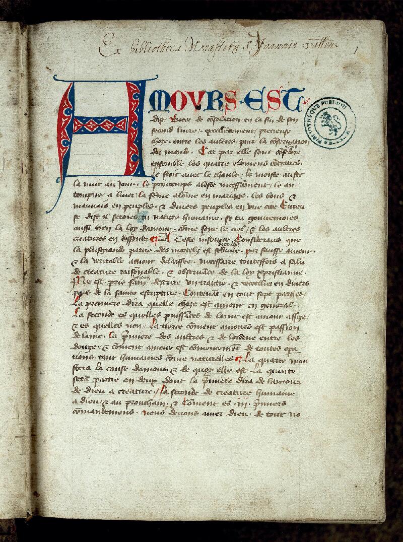 Valenciennes, Bibl. mun., ms. 0301, f. 001 - vue 2