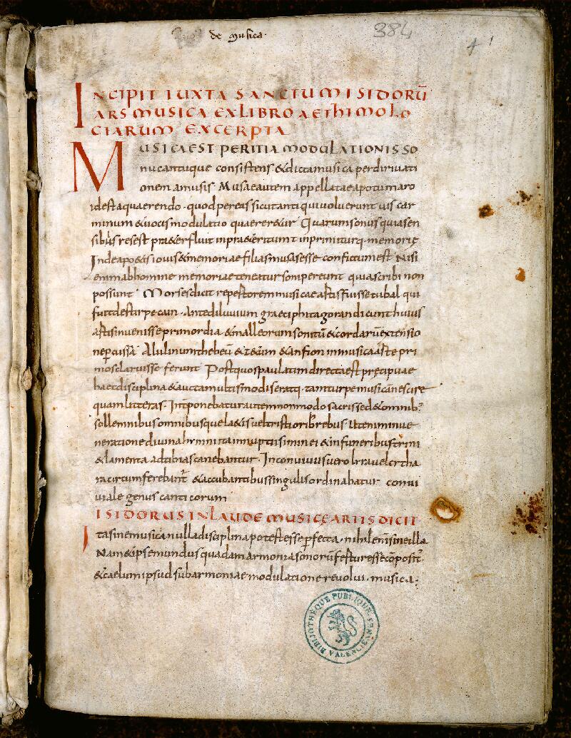 Valenciennes, Bibl. mun., ms. 0384, f. 001 - vue 2
