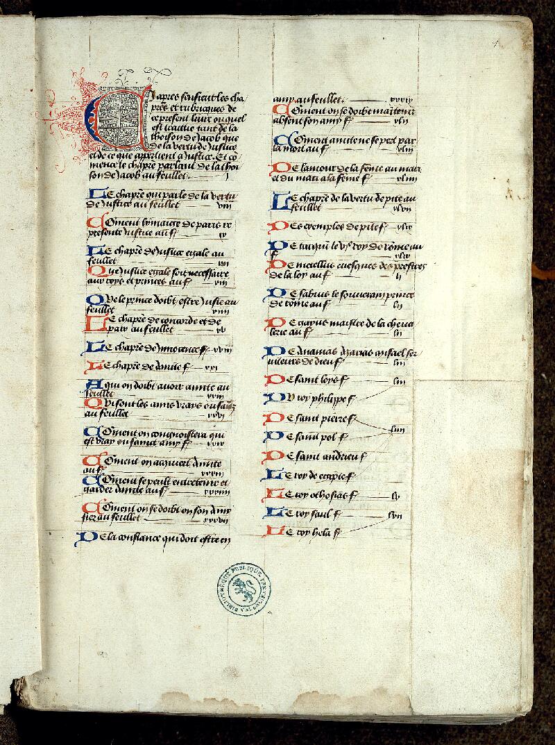 Valenciennes, Bibl. mun., ms. 0460, f. 001 - vue 2