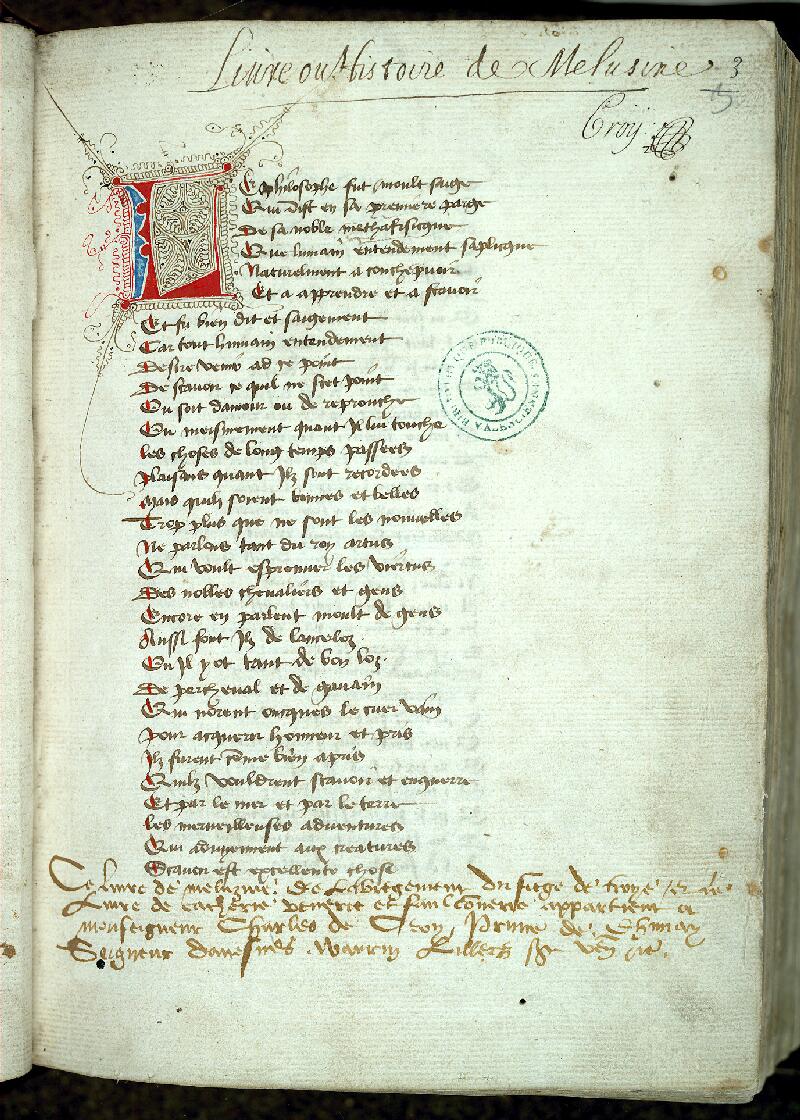 Valenciennes, Bibl. mun., ms. 0461, f. 003 - vue 2