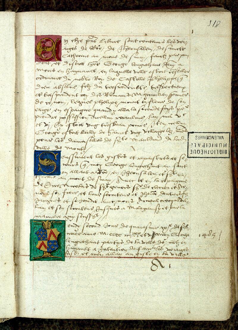 Valenciennes, Bibl. mun., ms. 0493, f. 318