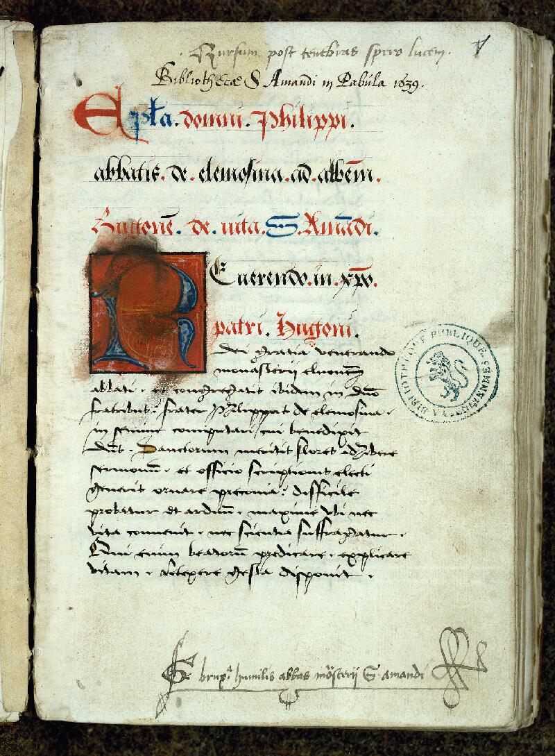 Valenciennes, Bibl. mun., ms. 0504, f. 001 - vue 2