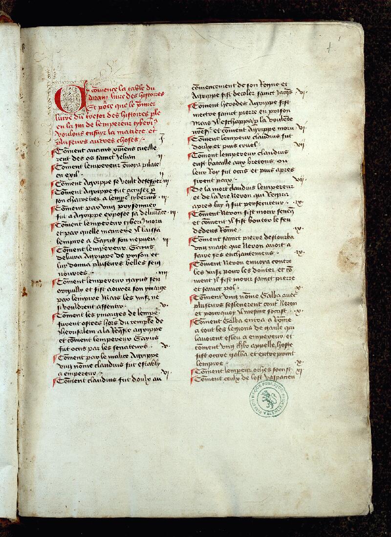 Valenciennes, Bibl. mun., ms. 0539, f. 001 - vue 2