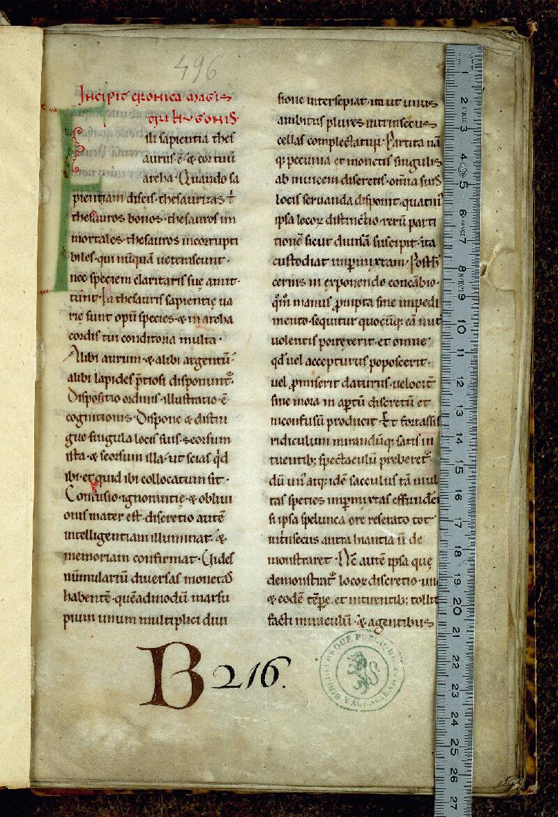 Valenciennes, Bibl. mun., ms. 0542, f. 001 - vue 1