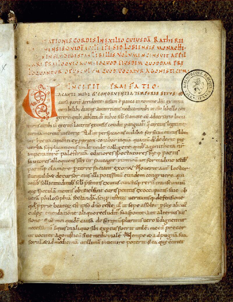 Valenciennes, Bibl. mun., ms. 0843, f. 001 - vue 2