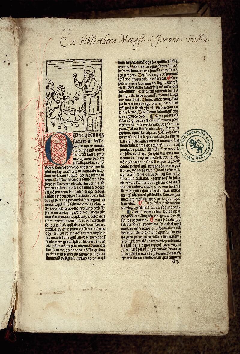 Valenciennes, Bibl. mun., inc. 058, f. A 2 - vue 2
