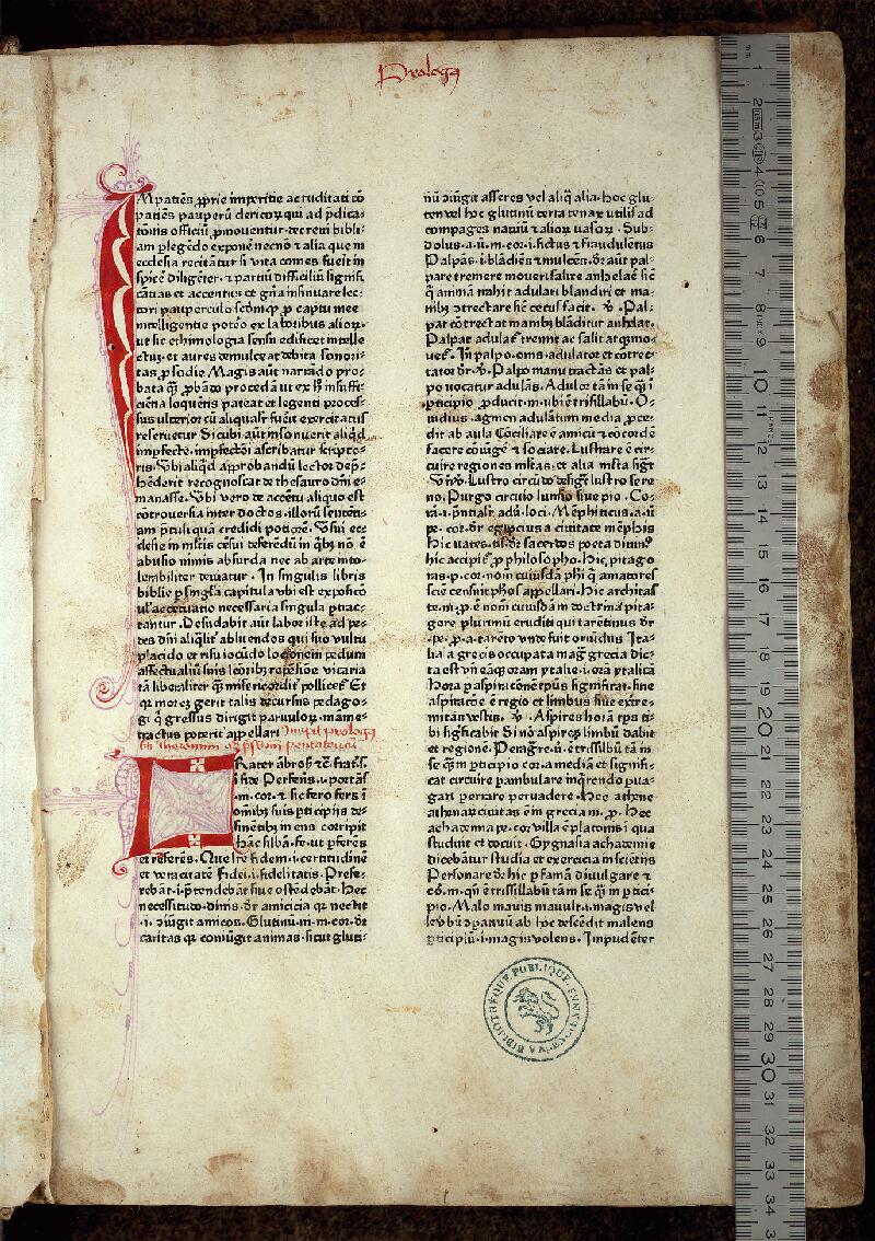 Valenciennes, Bibl. mun., inc. 086, f. 001 - vue 1