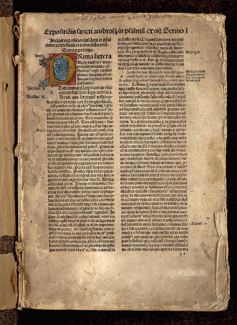 Valenciennes, Bibl. mun., inc. 106, f. 001 - vue 2