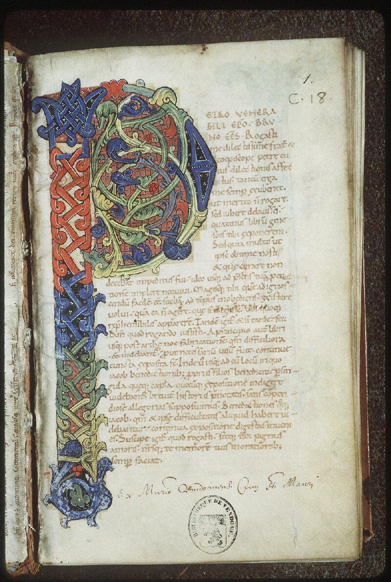 Vendôme, Bibl. mun., ms. 0018, f. 001 - vue 2