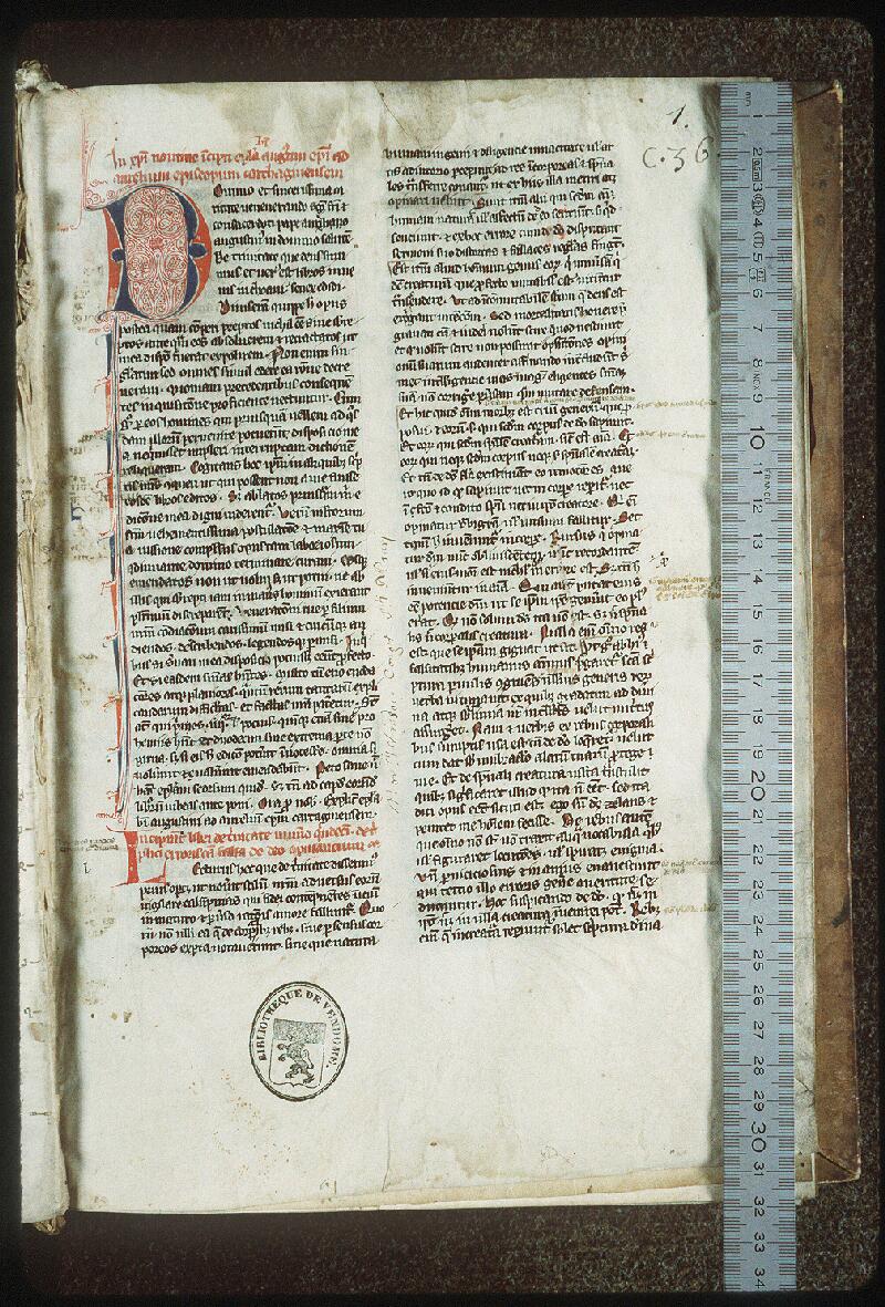 Vendôme, Bibl. mun., ms. 0036, f. 001 - vue 1