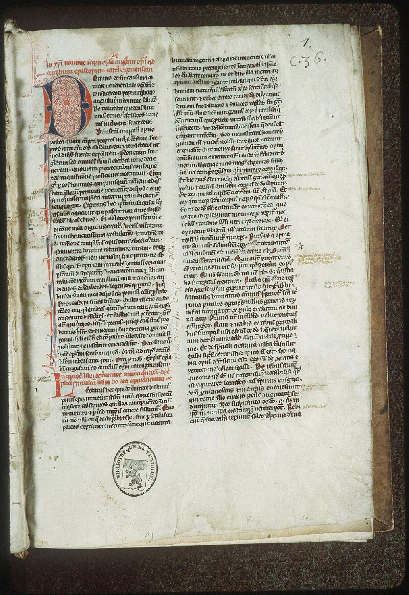 Vendôme, Bibl. mun., ms. 0036, f. 001 - vue 2