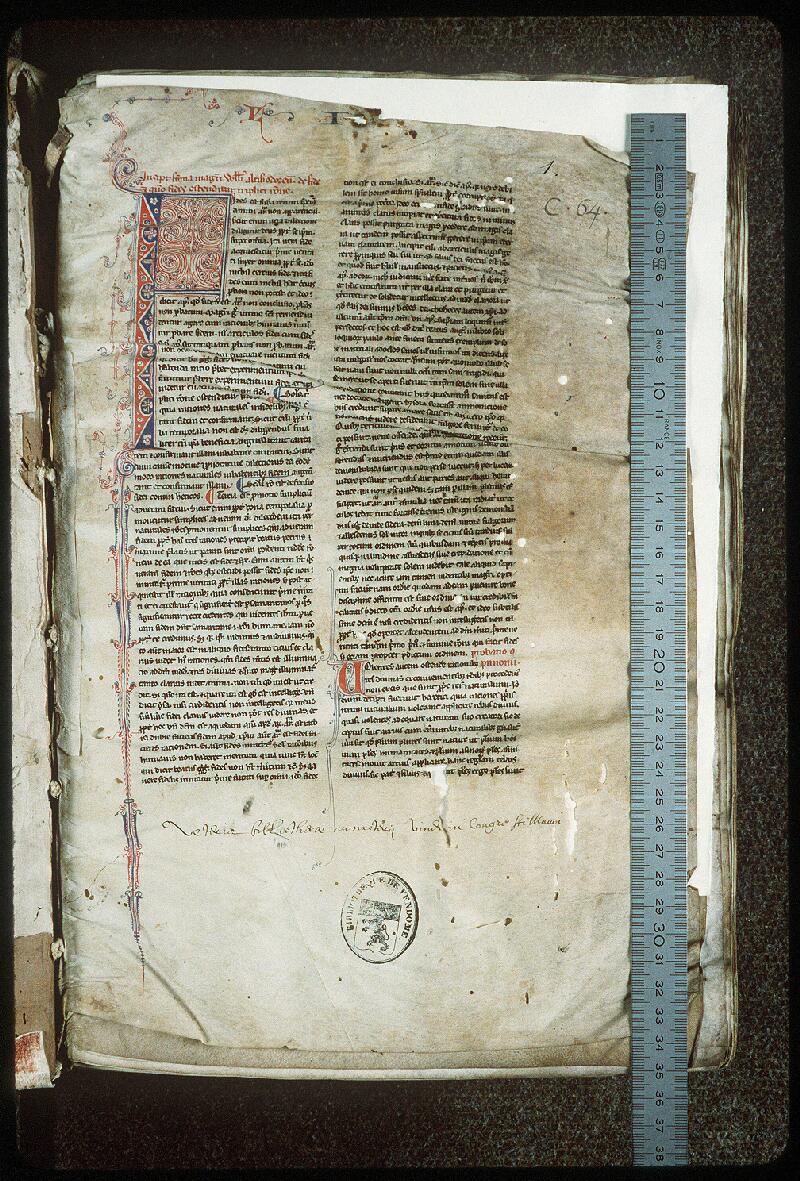 Vendôme, Bibl. mun., ms. 0064, f. 001 - vue 1