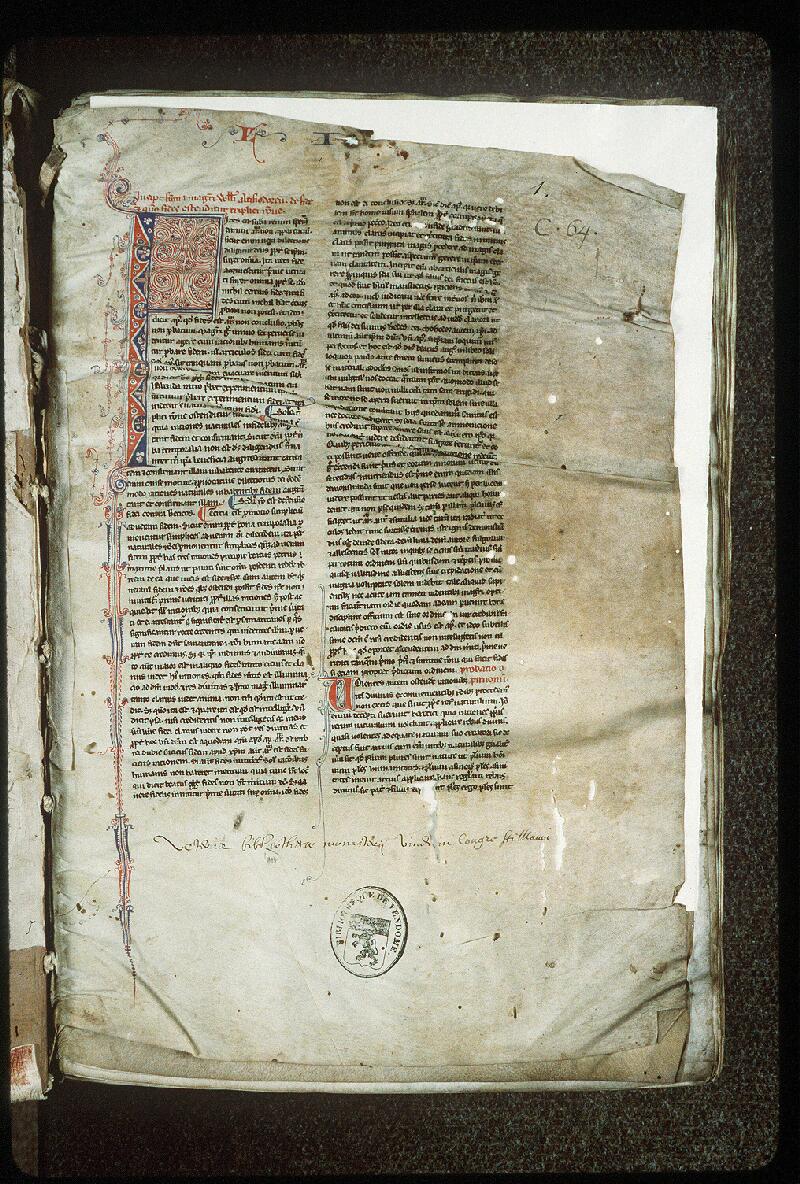 Vendôme, Bibl. mun., ms. 0064, f. 001 - vue 2