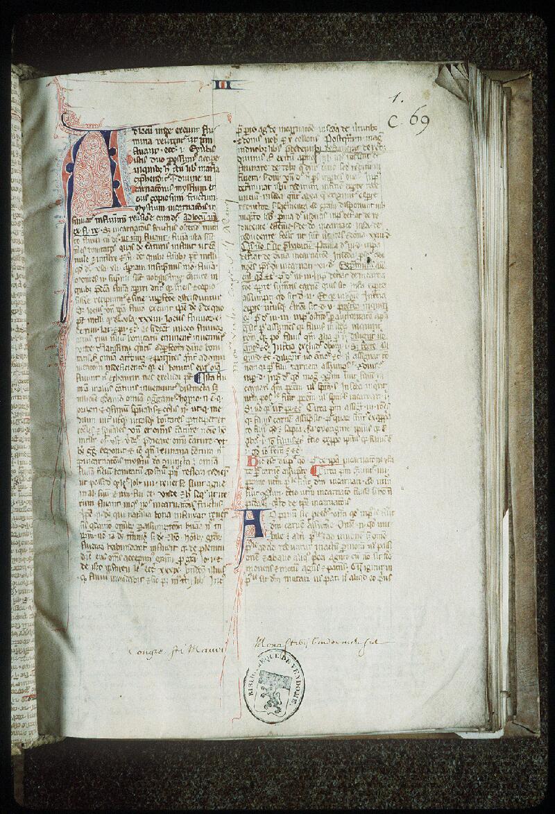 Vendôme, Bibl. mun., ms. 0069, f. 001 - vue 2