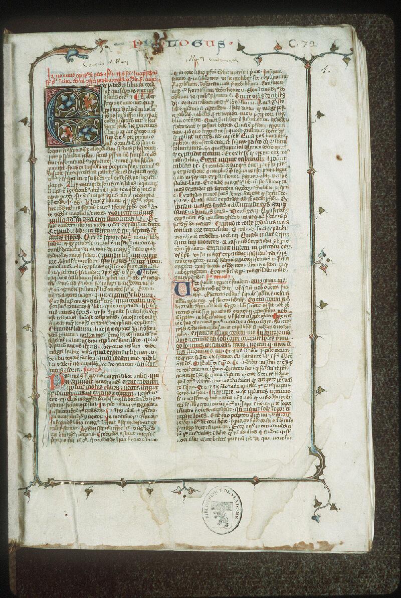 Vendôme, Bibl. mun., ms. 0072, f. 001 - vue 2