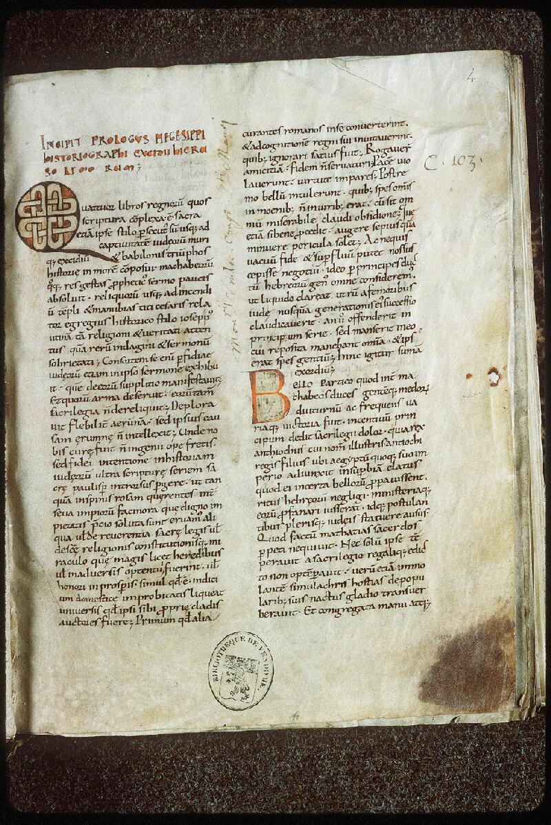 Vendôme, Bibl. mun., ms. 0103, f. 004 - vue 2
