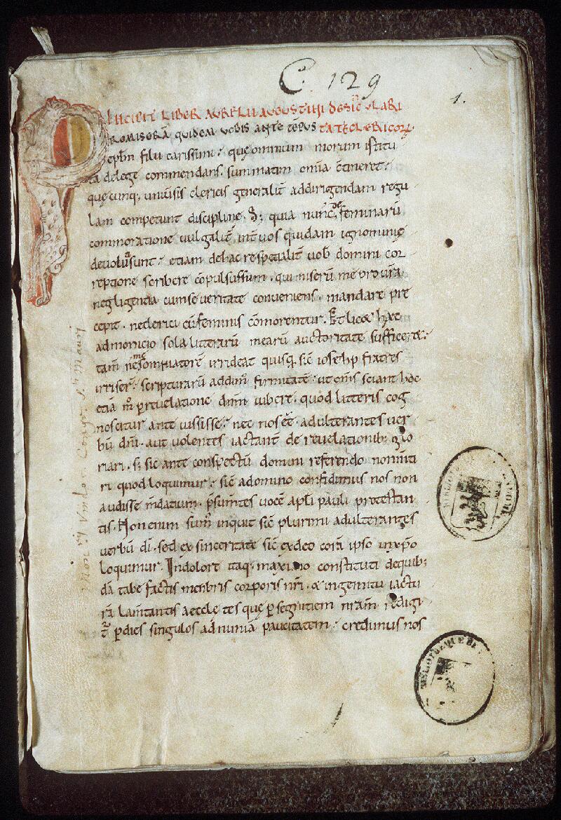 Vendôme, Bibl. mun., ms. 0129, f. 001 - vue 2