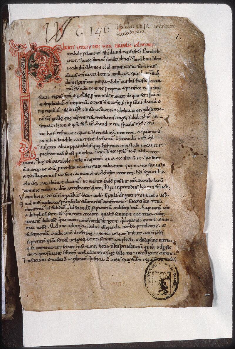 Vendôme, Bibl. mun., ms. 0146, f. 001 - vue 2