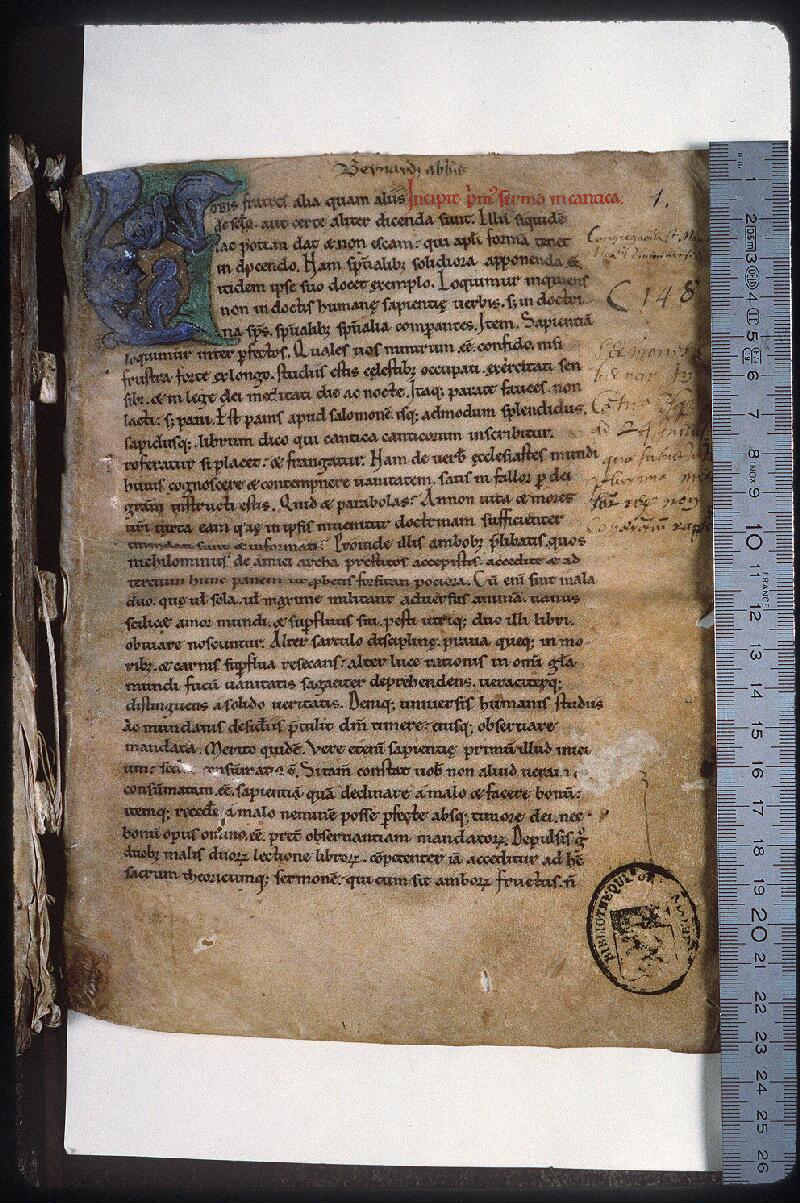 Vendôme, Bibl. mun., ms. 0148, f. 001 - vue 1