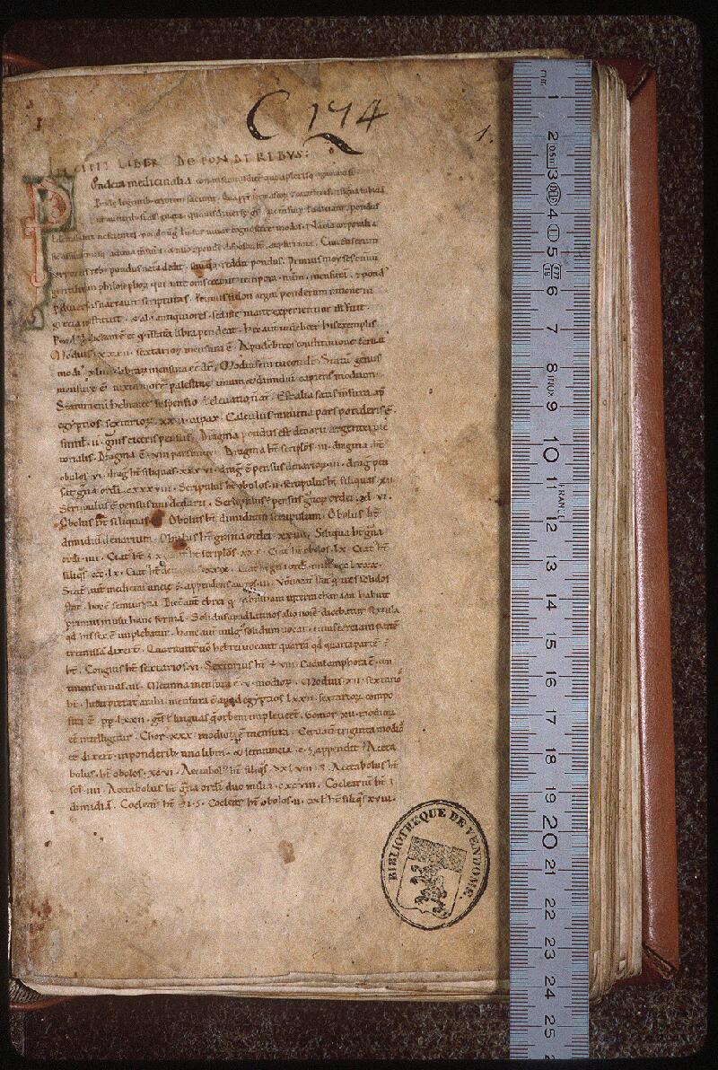 Vendôme, Bibl. mun., ms. 0174, f. 001 - vue 1