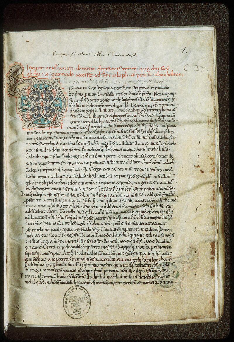 Vendôme, Bibl. mun., ms. 0027, f. 001 - vue 2