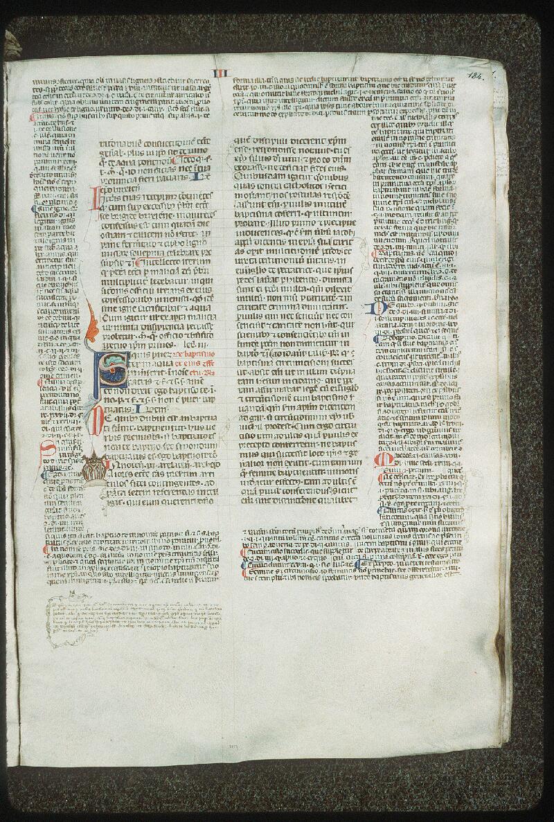 Vendôme, Bibl. mun., ms. 0080, f. 184 - vue 1